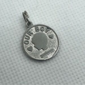 Vtg Sterling Silver ‘Our Boy’ Son Grandson Mini Charm for Charm Bracelet